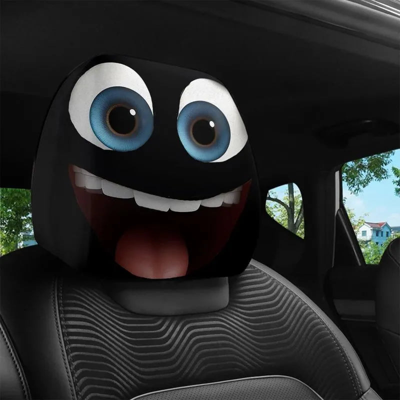 😆 Vicces autós fejtámla huzatok rajzfilm motívummal - 2D, univerzális 2D méret 🚗