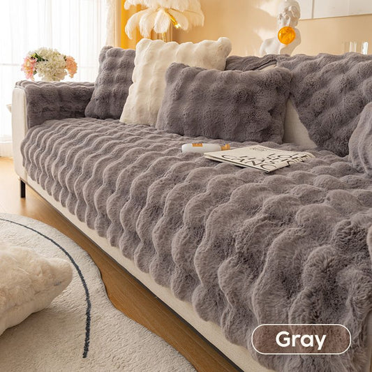 🛋️☁️ Vastag plüss nyúl kanapéhuzat❄️
