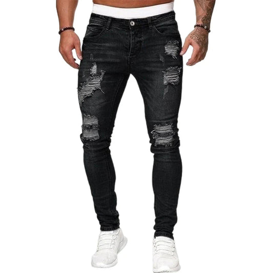 🔥🎁Új 50% KEDVEZMÉNY🔥Elegáns férfi skinny farmer kopott hatással