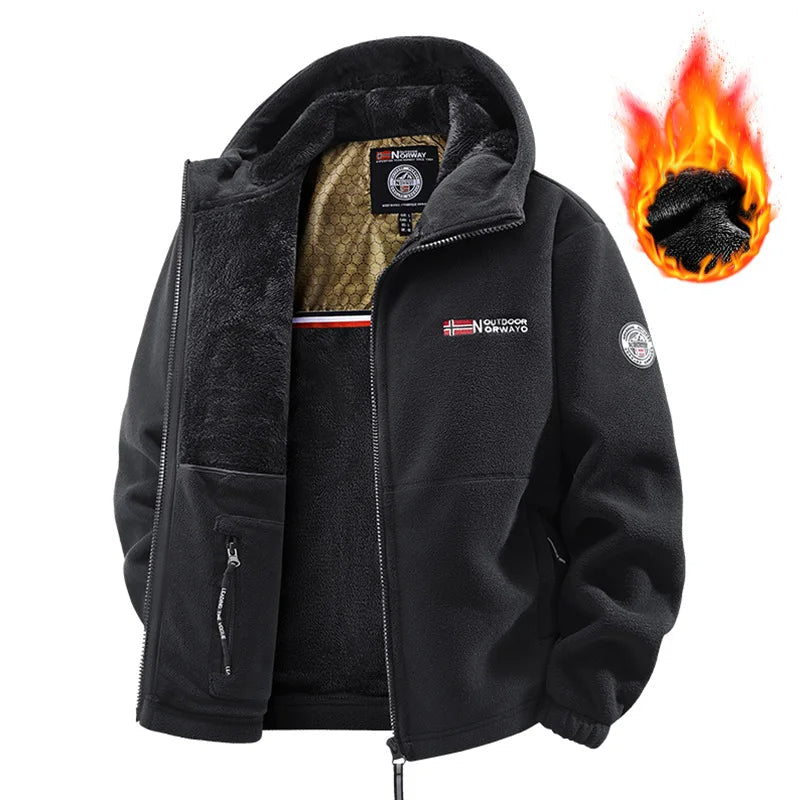 đ„ FĂ©rfi grafĂ©n Thermal Fleece KabĂĄt â Ultrameleg tĂ©li kabĂĄt Heat-Lock bĂ©lĂ©ssel Ă©s szĂ©lĂĄllĂł kialakĂtĂĄssal