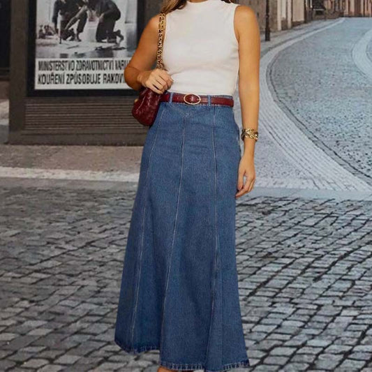 🌟 Hosszabbít és karcsúsít | A-vonalú farmerszoknya | Előnyös sziluett 💃
