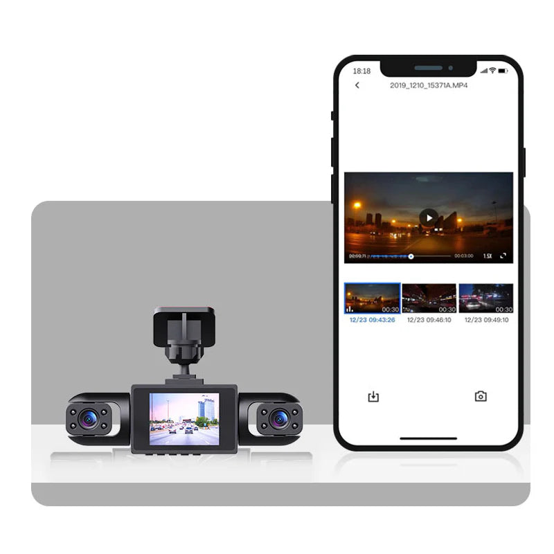 🎥360°-os autókamera 4 lencsével
