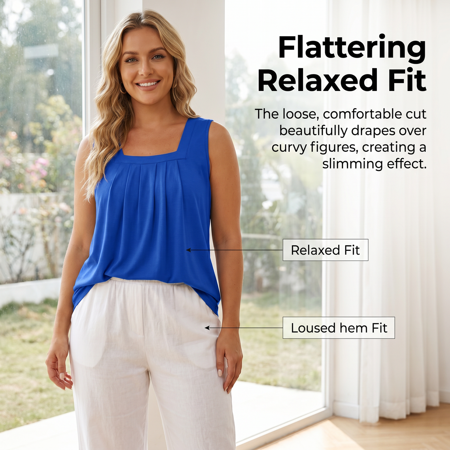 Virágmintás, négyzet alakú nyakkivágású camisole – boho stílus