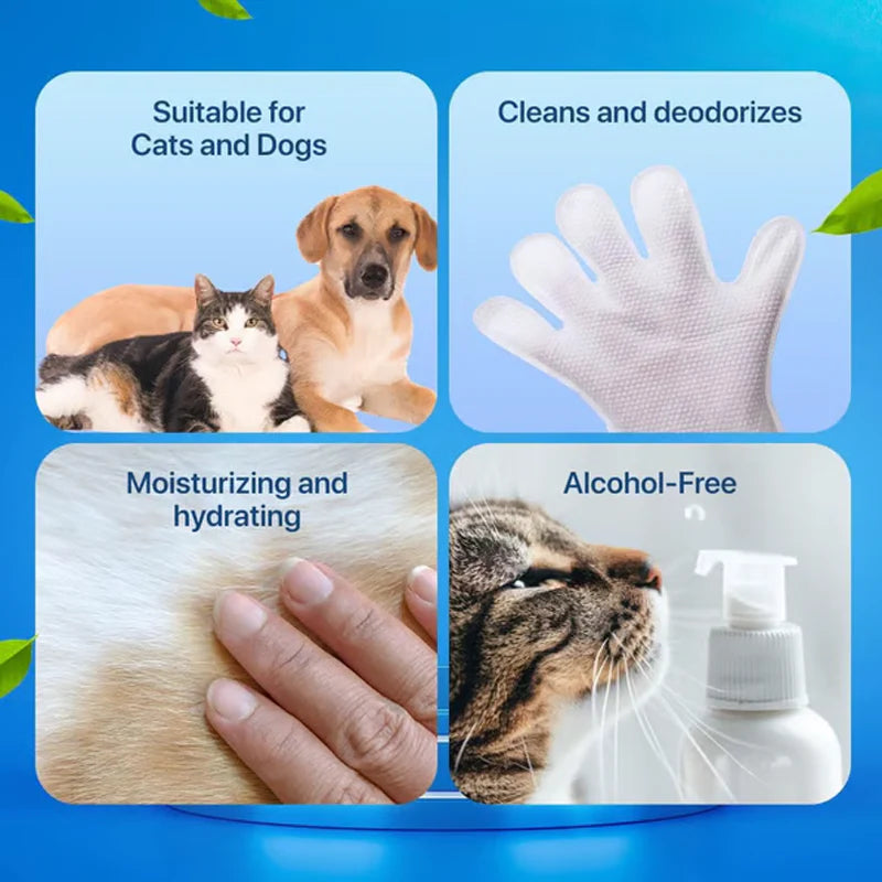 🐱Kesztyűk állatok öblítés nélküli tisztításához és szagtalanításához