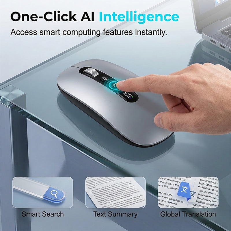 Okos vezeték nélküli egér hangvezérléssel és mesterséges intelligenciával