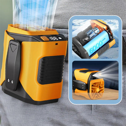 🌀 Derékventilátor 6000 mAh – Többfunkciós, állítható szög 🌬️⚡🏖️