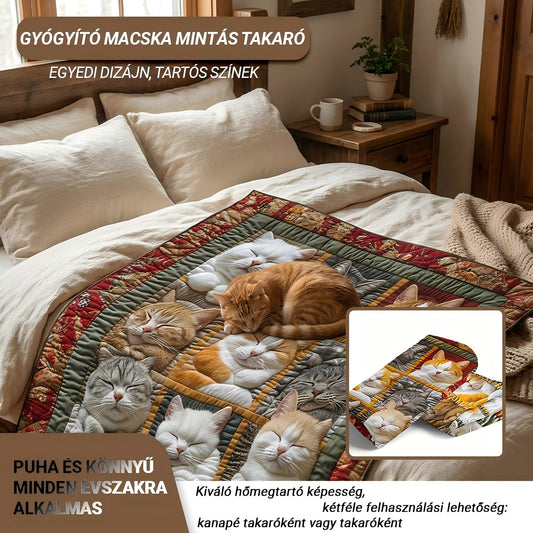 Alvó macska mintás takaró
