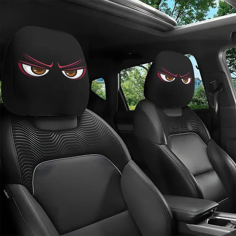 😆 Vicces autós fejtámla huzatok rajzfilm motívummal - 2D, univerzális 2D méret 🚗