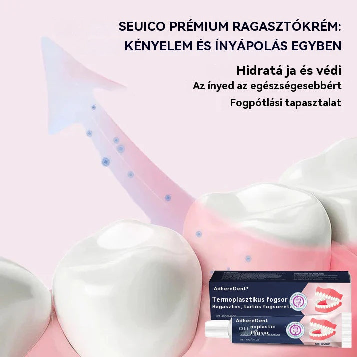 AdhereDent® fogsorragasztó – stabilitás és természetes viselési kényelem