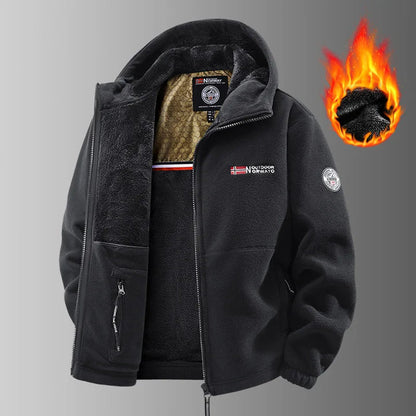 🔥 Férfi grafén Thermal Fleece Kabát – Ultrameleg téli kabát Heat-Lock béléssel és szélálló kialakítással