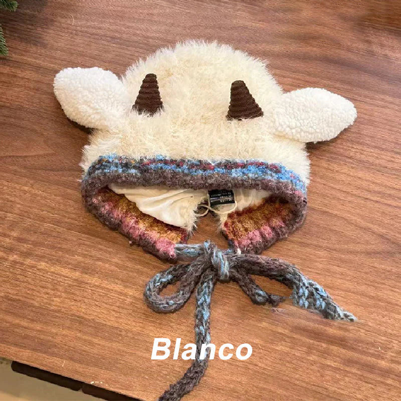 💖 Bolyhos, bárány alakú sapka aranyos fülekkel🎄🦌