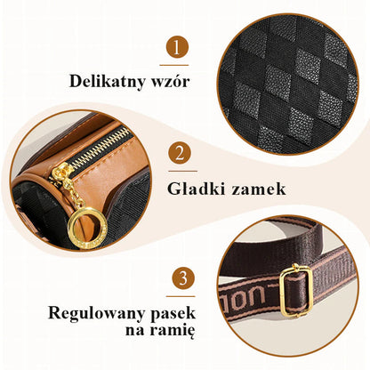 Gyémántmintás háromrétegű válltáska nőknek