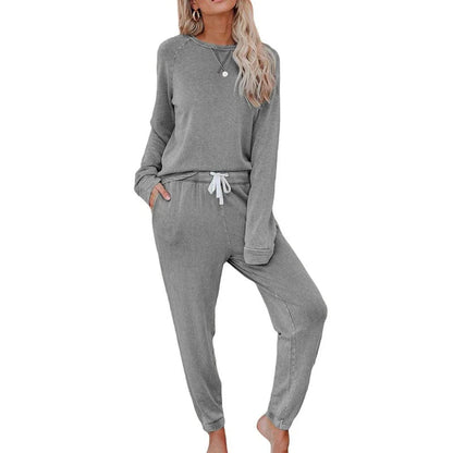 ✨Női laza, lezser szett, amely felsőből és nadrágból áll, 2 darab
