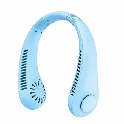 Hordozható mini nyakventilátor, USB-ről tölthető, kézmentes, lapát nélküli, 3 sebességes, erős légárammal