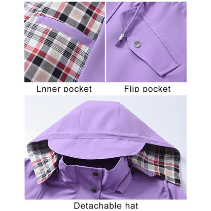 🔥Korlátozott ideig tartó akció 50% kedvezménnyel🎁🧥Női kockás vízálló kabát 3 az 1-ben - esőben, szélben és hidegben, mindenkinek