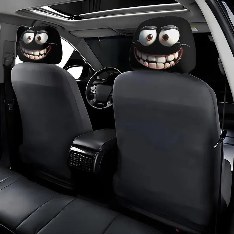 😆 Vicces autós fejtámla huzatok rajzfilm motívummal - 2D, univerzális 2D méret 🚗