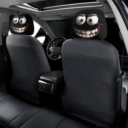😆 Vicces autós fejtámla huzatok rajzfilm motívummal - 2D, univerzális 2D méret 🚗