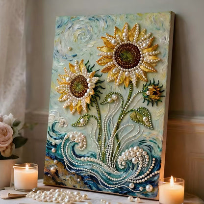 DIY gyöngyfestés kerettel otthoni faldekorációhoz