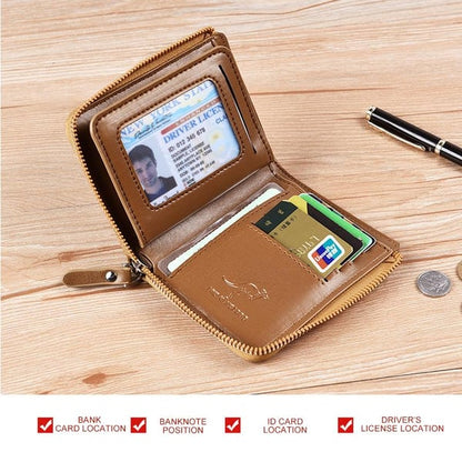 Férfi cipzáras pénztárca (RFID-védett)