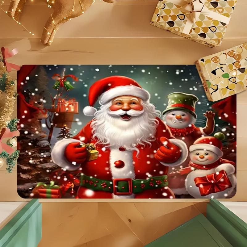 🎅 Karácsony előtti leárazás🎅 Karácsonyi konyhai lábtörlő Csúszásgátló szőnyeg Mosógépben mosható lábtörlő Kristálybársony