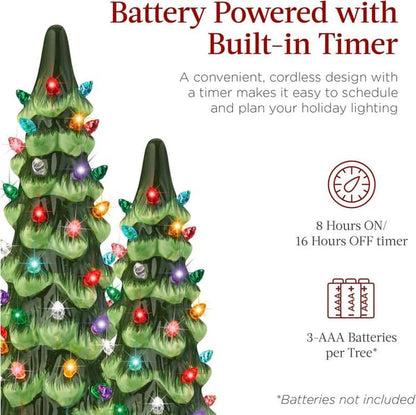 Hand-Painted Tabletop Christmas Trees