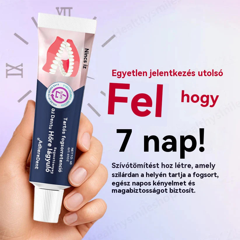 AdhereDent® fogsorragasztó – stabilitás és természetes viselési kényelem
