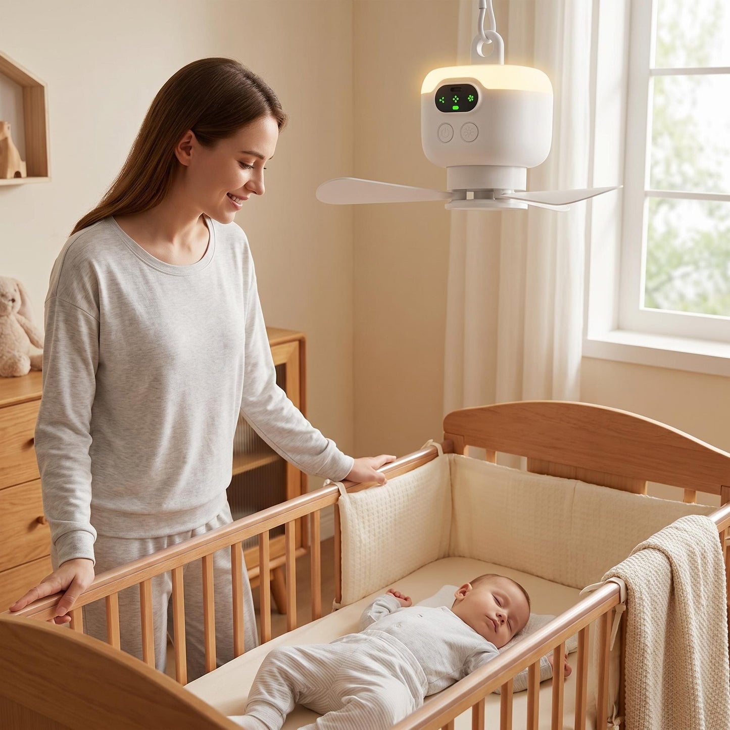 Újratölthető mennyezeti ventilátor LED-es világítással