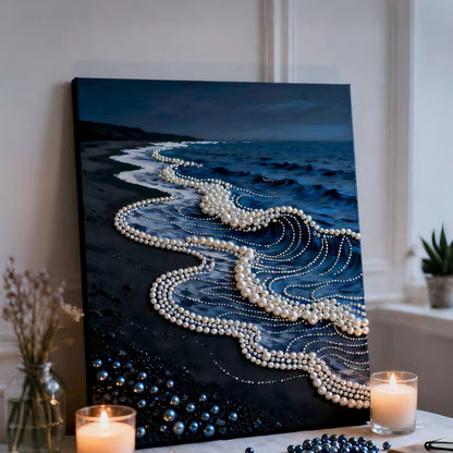 DIY gyöngyfestés kerettel otthoni faldekorációhoz