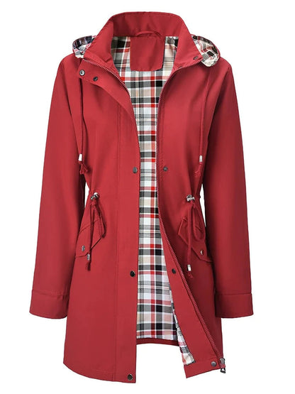 🔥Korlátozott ideig tartó akció 50% kedvezménnyel🎁🧥Női kockás vízálló kabát 3 az 1-ben - esőben, szélben és hidegben, mindenkinek
