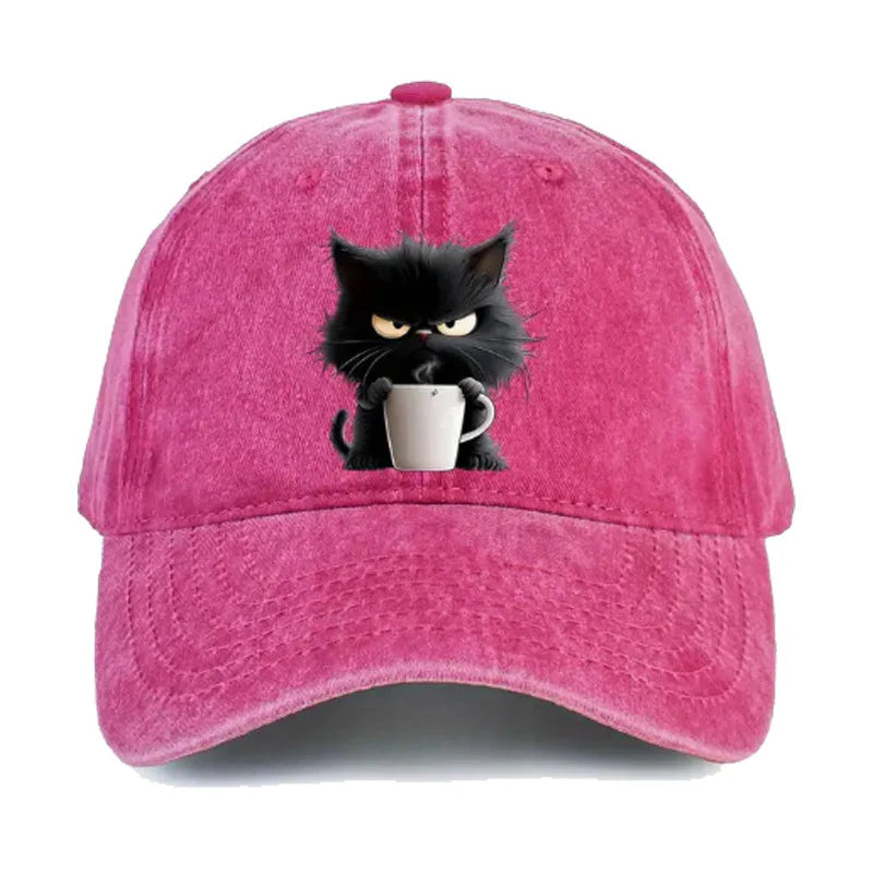 😻Imádnivaló fekete vintage baseballsapka macskával