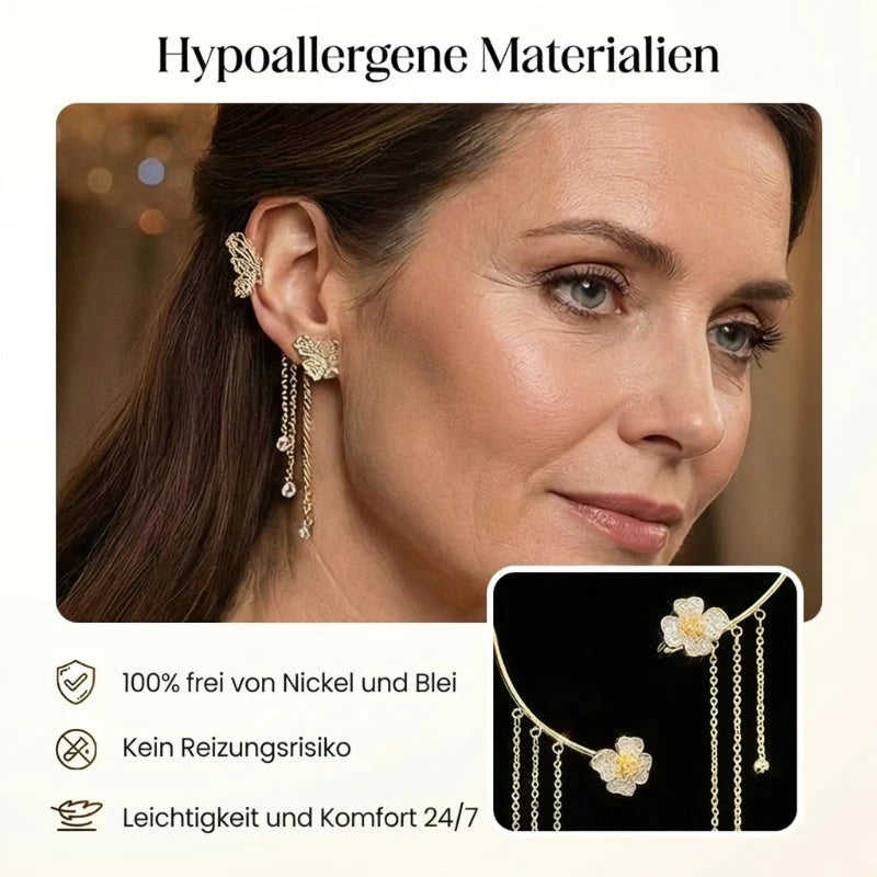 💕Különleges Valentin-napi ajánlat - 50% kedvezmény💕Egyszerű, csiptetős fülbevalók pillangó- és virágmotívumokkal, valamint bojtokkal - elegánsak és kényelmesek, piercing nem szükséges 🌸🦋