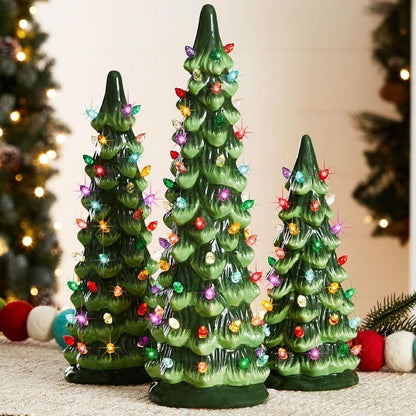 Hand-Painted Tabletop Christmas Trees