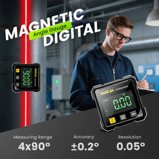 Digitális, négyoldalas mágneses szögmérő lézerrel