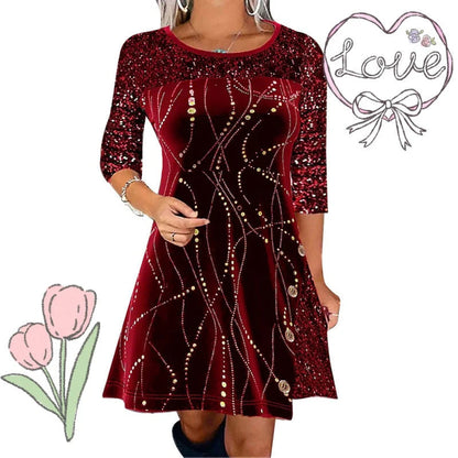👗 MOST 50% KEDVEZMÉNY! ⏰ Elegáns A-vonalú flitteres ruha – Lenyűgöző csillogás és tökéletes szabás, tökéletes bulikra és gálákra ✨