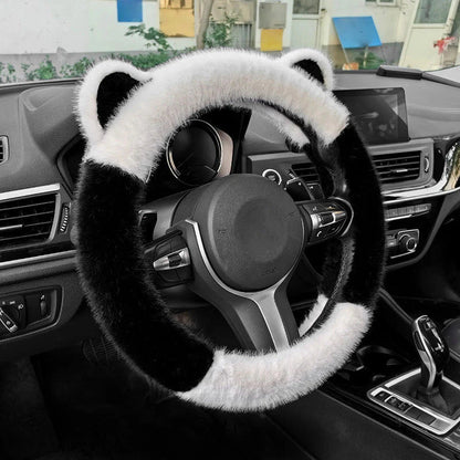 ⏰ Korlátozott ideig érvényes ajánlat 🚗 Univerzális, csúszásmentes, puha, plüss kormánykerék-borítás macskafülek formájában