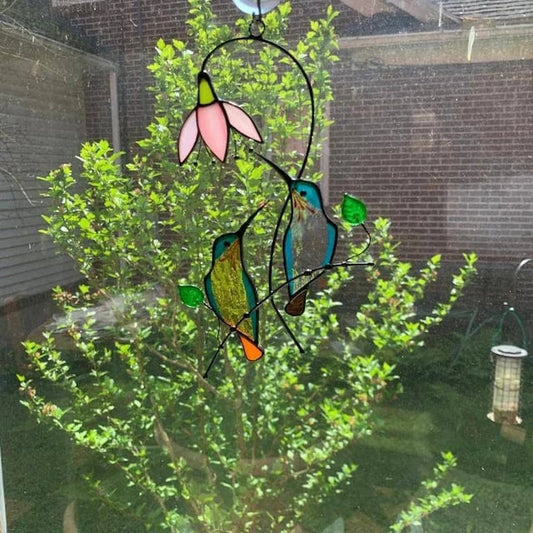 💖Mother's Day Gift- Handmade Stained Hummingbird Suncatcher