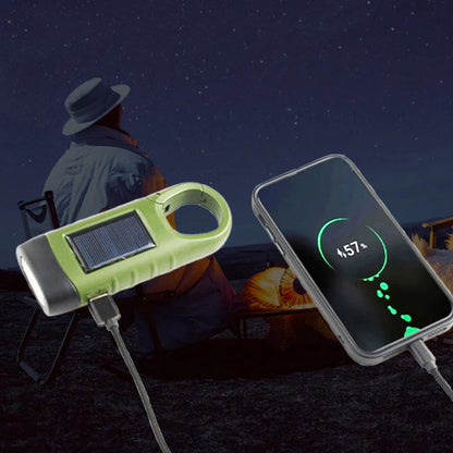 Kültéri vészlámpa (hajtókar + napelemes + USB töltő)