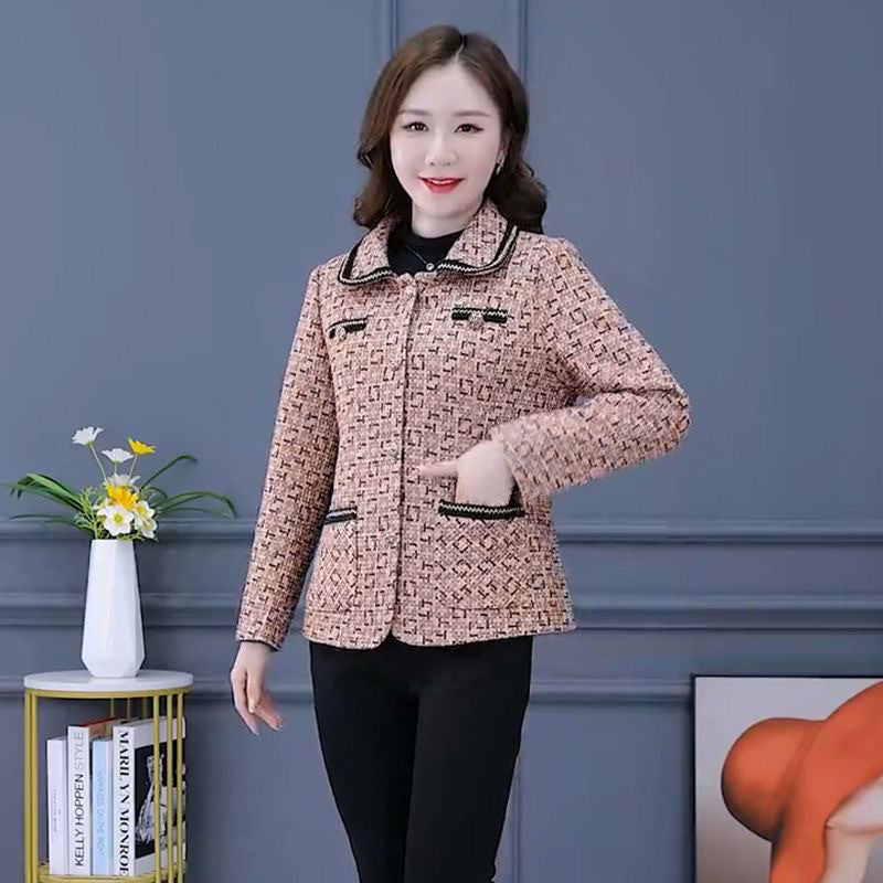 💥[L-5XL][40-100KG]💖Új, stílusos női kabát hajtókával őszre és télre
