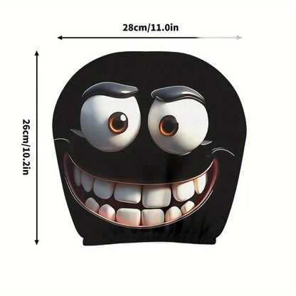 😆 Vicces autós fejtámla huzatok rajzfilm motívummal - 2D, univerzális 2D méret 🚗