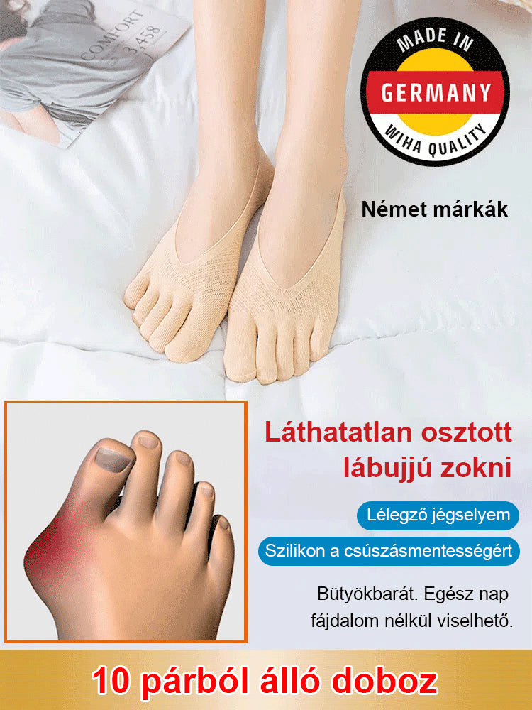 Uniszex láthatatlan korrekciós ötujjú zokni