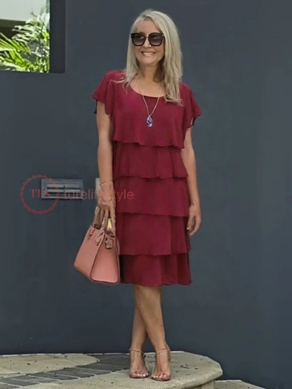 Laza rétegű sifon ruha