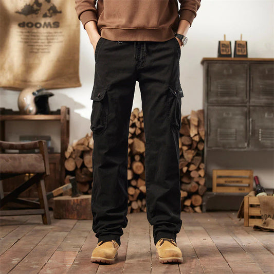 👖🛠️ Férfi taktikai nadrág 100% pamutból, khaki színben - sok zsebbel