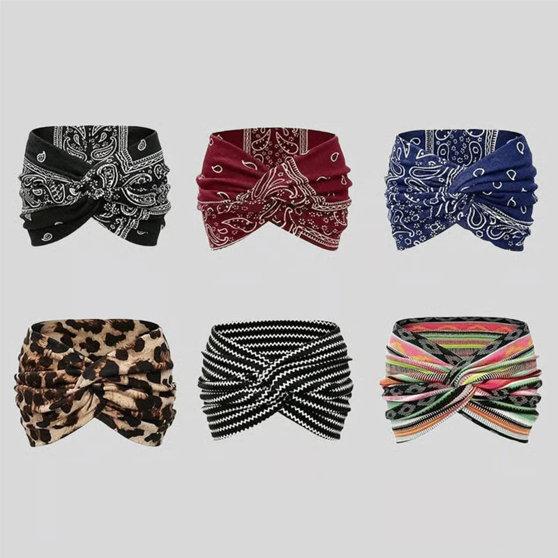 ✨Vásárolj 1-et, kapsz 2-t ingyen✨Széles, nyomtatott, csomós hajpánt nőknek🎀