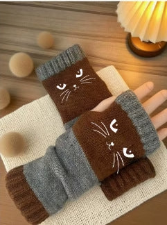 ❄️😻 Ujjatlan kesztyű macskás hímzéssel – meleg és stílusos télre ❄️