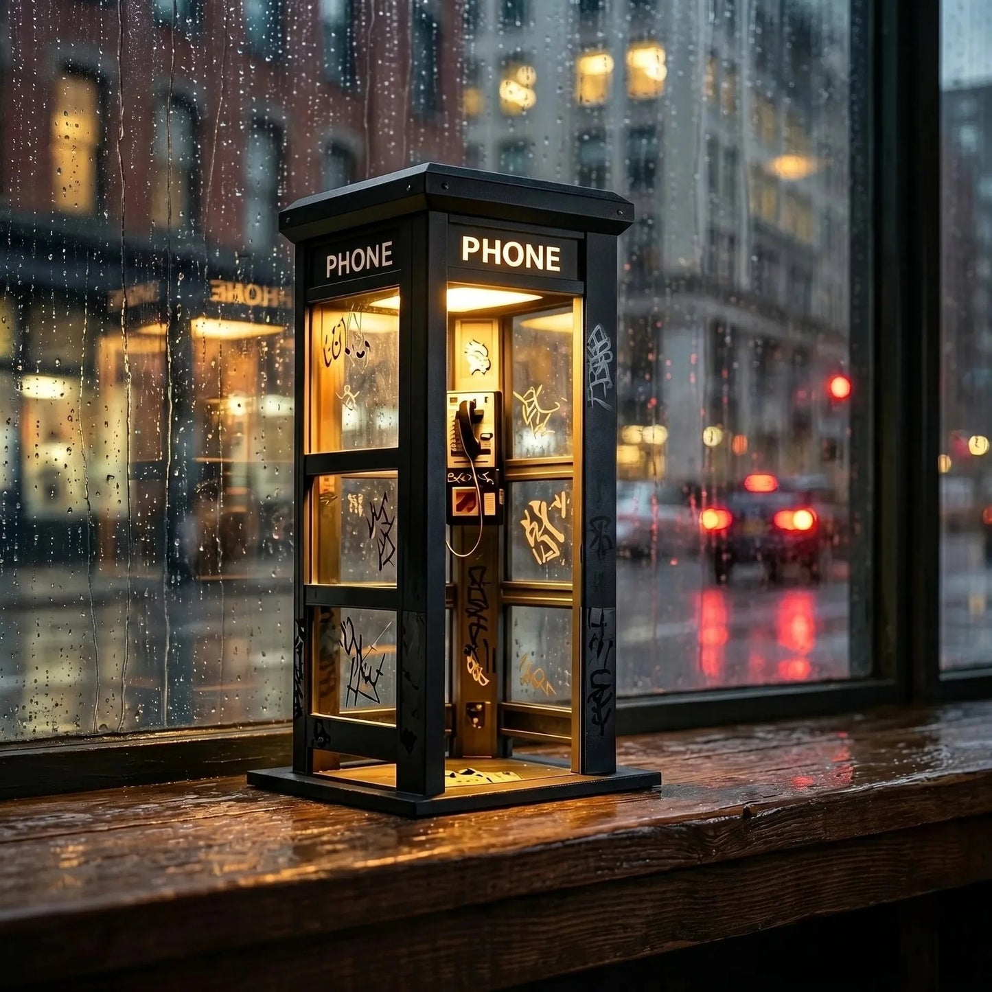 ✨Vintage hangulatot teremtő lámpa, telefonfülke stílusban