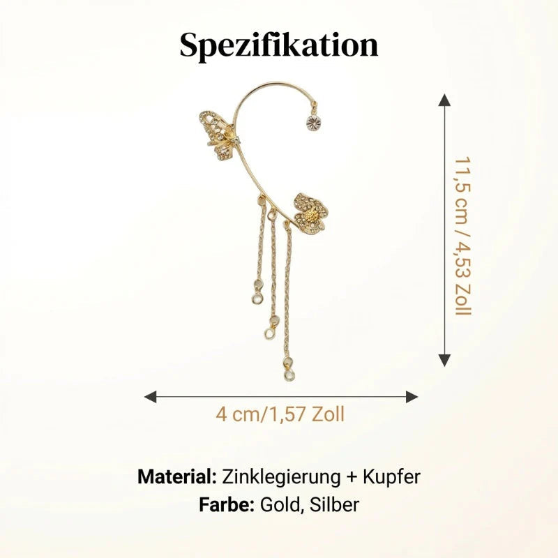 💕Különleges Valentin-napi ajánlat - 50% kedvezmény💕Egyszerű, csiptetős fülbevalók pillangó- és virágmotívumokkal, valamint bojtokkal - elegánsak és kényelmesek, piercing nem szükséges 🌸🦋