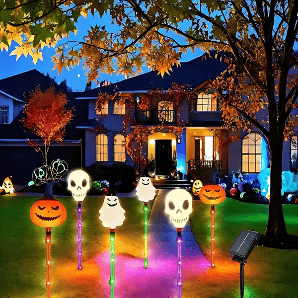 👻🎁6 db-os LED napelemes halloweeni talajfények