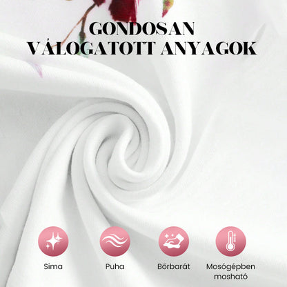 Női virágmintás V-nyakú póló