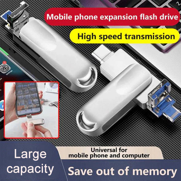 Többfunkciós, 4 az 1-ben nagy kapacitású pendrive a telefonodhoz