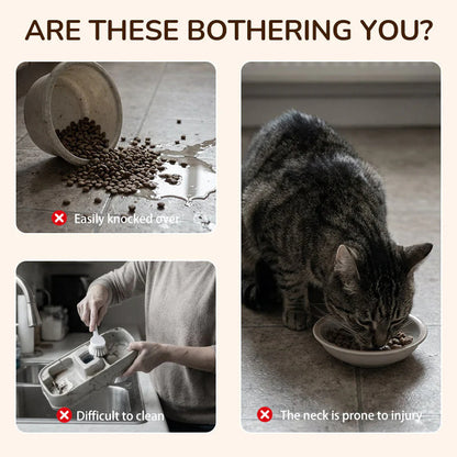 🐾Kiemelt tál macskáknak és kutyáknak három tállal - csúszásmentes és stabil🥣🍽️✨